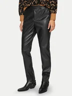 Spodnie sportowe damskie - Vila Spodnie z imitacji skóry Dagmar 14095340 Czarny Regular Fit - miniaturka - grafika 1