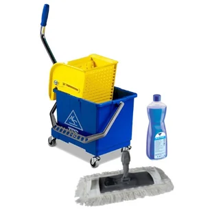 TTS zestaw do mycia podłogi - mop dual system kompletny, wózek z wyciskarką, płyn blue star - Biuro i firma OUTLET - miniaturka - grafika 1