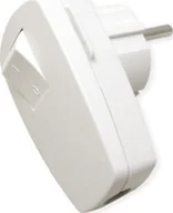 Gniazdka elektryczne - Bachmann Wtyczka z uziemieniem BACHMANN, biała, przełącznik kołyskowy 2-p - miniaturka - grafika 1
