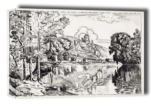 Les Andelys on a Summer Morning, Paul Signac - obraz na płótnie Wymiar do wyboru: 30x20 cm - Obrazy i zdjęcia na płótnie - miniaturka - grafika 1
