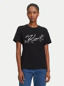 Koszulki i topy damskie - KARL LAGERFELD T-Shirt A3W17018 Czarny Regular Fit - miniaturka - grafika 1