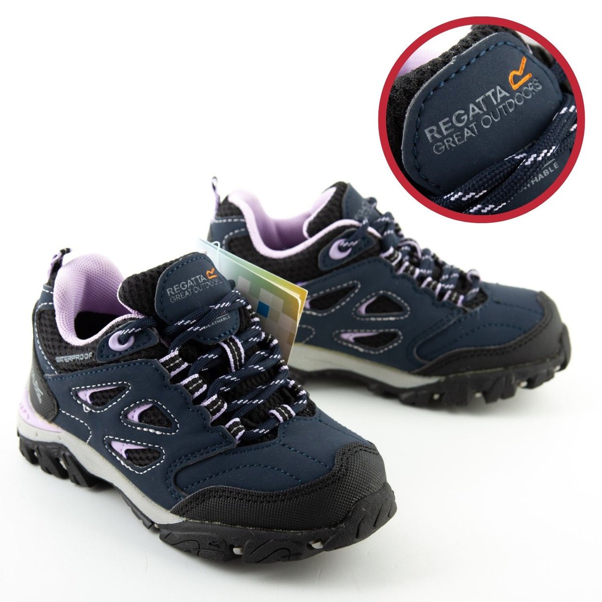 Buty dziecięce Regatta Holcombe trekkingowe wodoodporne niskie-35