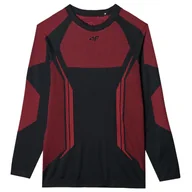 Koszulki sportowe męskie - Męska koszulka termiczna 4F Seamless Underwear M165 Rozmiar: XXL/XXXL / Kolor: czarny/czerwony - miniaturka - grafika 1