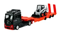 Samochody i pojazdy dla dzieci - BBURAGO MERCEDES-BENZ ACTROS GIGASPACE + PRZYCZEPA Z ŁADOWARKĄ BOBCAT S590 1:43 32313 - miniaturka - grafika 1