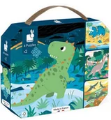 Puzzle - Puzzle progresywne w walizce Dinozaury 4 układanki – 6, 9, 12 i 16 elementów 2+ Made in France Janod - miniaturka - grafika 1