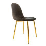 Krzesła - Krzesło tapicerowane, złote nóżki, 43x52x89 cm, czarny - miniaturka - grafika 1