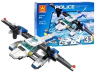 Klocki - Kreatywne KLOCKI POLICJA SAMOLOT 3w1 174 el. - miniaturka - grafika 1
