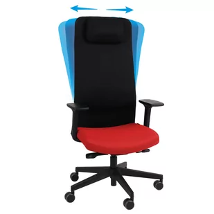 Fotel biurowy, krzesło biurowe Ergonomiczny Fotel Biurowy Grospol Mike 2 Smart Move R11 Black Tkanina Note N02 Czerwony - Fotele i krzesła biurowe - miniaturka - grafika 1