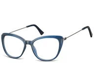 Okulary korekcyjne, oprawki, szkła - Oprawki korekcyjne okulary Kocie Oczy zerówki damskie CP121B granatowe - miniaturka - grafika 1