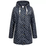 Kurtki damskie - Ankerglut Damen Friesennerz Regenmantel Regenjacke Mit Kapuze Gefüttert Wasserdicht Wetterfest Übergangsjacke #Ankerglutwolke Kurtka przeciwdeszczowa damska, Granatowy, 46 - miniaturka - grafika 1