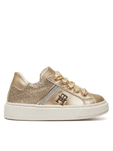 Tommy Hilfiger Sneakersy Sneaker Bassa Allacciata T1A9-33932-0829 S Złoty - Buty dla dziewczynek - miniaturka - grafika 1