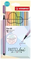 Flamastry - Flamaster Pen 68 pastellove 12szt - Stabilo - miniaturka - grafika 1