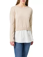 Swetry damskie - edc by ESPRIT Sweter damski, 270/beżowy, XS - miniaturka - grafika 1