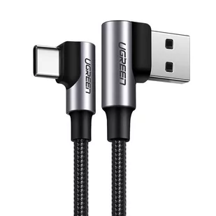 UGREEN kątowy kabel przewód USB - USB Typ C Quick Charge 3.0 QC3.0 3 A 2 m szary (US176 20857) - 2 US176 20857 - Kable USB - miniaturka - grafika 1