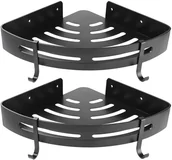 Półki łazienkowe - Półka narożna MYZEA czarna do łazienki komplet 2 sztuk - miniaturka - grafika 1