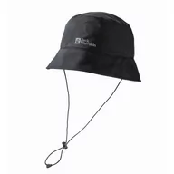 Czapki męskie - Kapelusz turystyczny Jack Wolfskin RAIN BUCKET HAT black - M - miniaturka - grafika 1