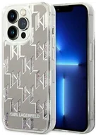 Etui i futerały do telefonów - Karl Lagerfeld KLHCP14XLMNMS iPhone 14 Pro Max 6,7" hardcase srebrny/silver Liquid Glitter Monogram - miniaturka - grafika 1