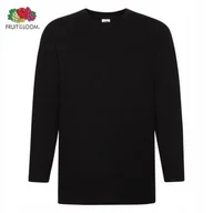 Koszulki męskie - FRUIT OF THE LOOM Koszulka Męska PREMIUM Długi Rękaw Bawełna CZARNA roz: L - miniaturka - grafika 1