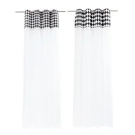 Firany - Firana z kółkami 140 x 270 cm mix wzorów czarno-biały - miniaturka - grafika 1