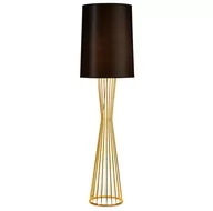 Lampy stojące - KKS Podłogowa lampa stojąca FILO MF1235 abażurowy druciak czarny złoty - miniaturka - grafika 1