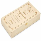 Zestawy do wina - Skrzynka jasna XL na wino z grawerem dla niej na urodziny - miniaturka - grafika 1