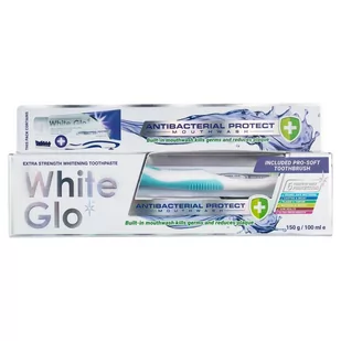 White Glo WHITE GLO_SET Antibacterial Protect Whitening Toothpaste antybakteryjna pasta do zębów 150g/100ml + szczoteczka 9319871001704 - Szczoteczki do zębów - miniaturka - grafika 1