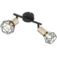 Lampy ścienne - Globo Xara I 54802S-2AB kinkiet lampa ścienna 2x40W E14 czarny/mosiądz - miniaturka - grafika 1