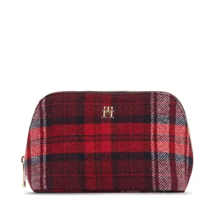 Kosmetyczka Tommy Hilfiger Washbag Check AW0AW158570GZ Czerwony - Kosmetyczki, organizery i kuferki - miniaturka - grafika 1