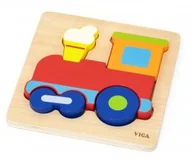 Puzzle - Viga 44783 Drewniane puzzle – lokomotywa - miniaturka - grafika 1