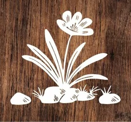 Kwiat na kamieniach- wycinanka z kartonu - Zabawki kreatywne - miniaturka - grafika 1