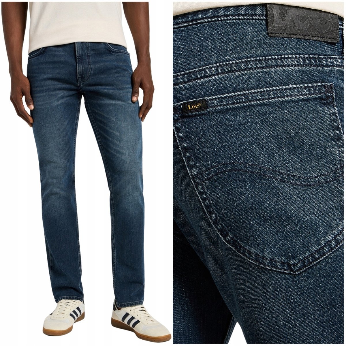Lee RIDER SLIM Holland lekko dopasowane ciemne spodnie jeansowe W29 L32