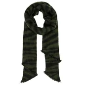 Apaszki i szaliki damskie - Szalik damski Only Nina czarno-zielony zimowy - miniaturka - grafika 1