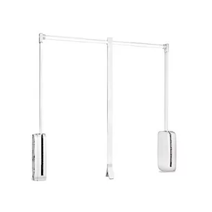 Emuca Pantograf opuszczany wieszak do szafy, regulowana wysokość 830-1150mm, Stal i plastik, Biały - Wieszaki do szafy - miniaturka - grafika 1