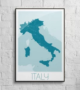 Plakat NICE WALL Italy, blue, mapa 61x91,5 cm - Plakaty - miniaturka - grafika 1