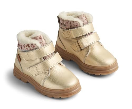 Wheat Buty dziecięce, buty zimowe Dry Klett Tex Junior, uniseks, dla chłopców i dziewczynek, 80% skóra, 20% zamsz, oddychające, wodoodporne, 0204 Jasne złoto, 25 EU