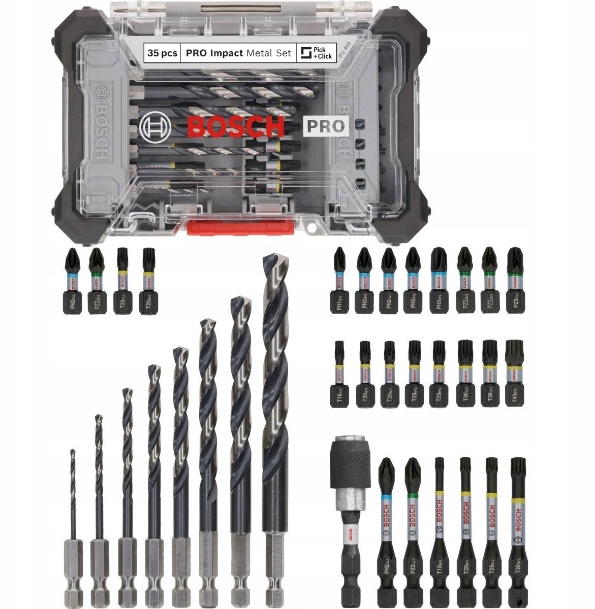 BOSCH ZESTAW WIERTEŁ I BITÓW PRO Metal Set