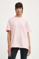 Koszulki sportowe damskie - Guess t-shirt bawełniany ATHENA damski kolor różowy V4GI12 KC641 - miniaturka - grafika 1