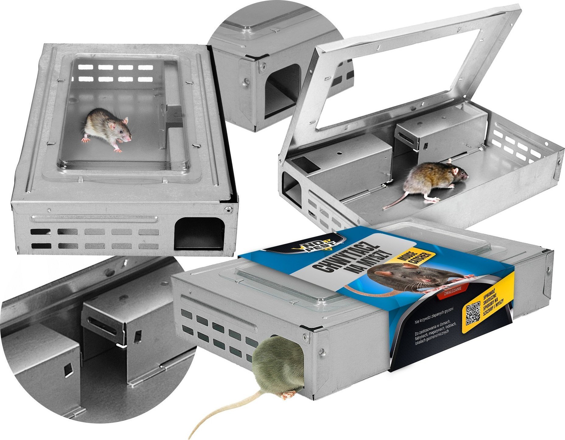 NO PEST NO PEST Pułapka Chwytacz na Myszy Szczury Gryzonie Żywołapka Myszołapka