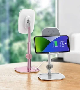 Baseus bezprzewodowa ładowarka Qi 15 W teleskopowy stojak uchwyt podstawka na telefon z kablem USB różowy (SUWY-D0R) hurtel-63471-0 - Ładowarki do telefonów - miniaturka - grafika 32