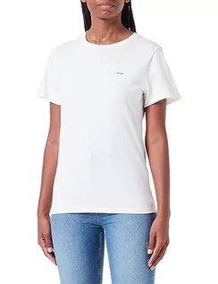 Koszulki i topy damskie - Wrangler Damska koszulka typu slim tea, Worn White, L - grafika 1