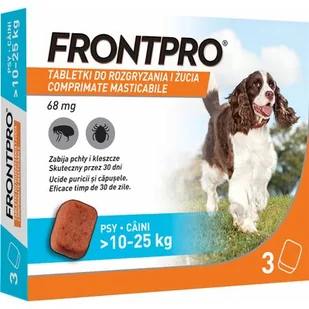 FRONTPRO L(10-25kg) 68mg x3tab.-tabletki na pchły i kleszcze - Artykuły przeciw pasożytom - miniaturka - grafika 1