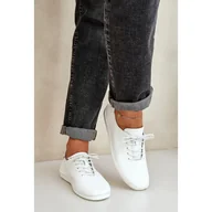 Półbuty damskie - S.Barski Sznurowane Półbuty Z Naturalnej Skóry LR51-645 Białe - miniaturka - grafika 1