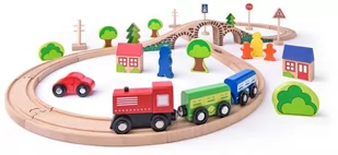 WoodyLand Tor kolejowy Ósemka z pociągiem, 40 elementów - Samochody i pojazdy dla dzieci - miniaturka - grafika 1