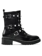 Botki damskie - DeeZee Trapery WS110113-01 Czarny - miniaturka - grafika 1