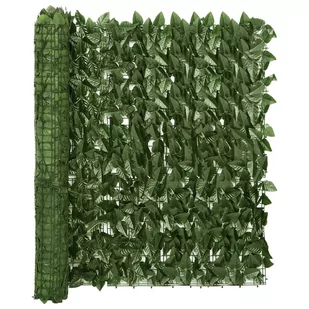 vidaXL Parawan balkonowy, ciemnozielone liście, 600x100 cm vidaXL - Markizy - miniaturka - grafika 1