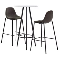 Stoły z krzesłami - vidaXL 3-częściowy zestaw mebli barowych, tkanina, ciemnoszary 8719883854885 - miniaturka - grafika 1