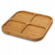 Pojemniki kuchenne - Talerz Bambusowy Półmisek Na Przekąski Sery 25 Cm - miniaturka - grafika 1
