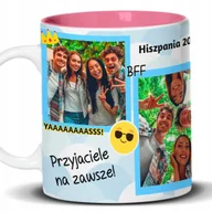 Kubki - Kubek Z Nadrukiem WSPOMNIENIE Z WAKACJI Zdjęcia Biało Różowy Kreator - miniaturka - grafika 1