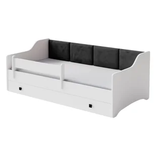 Łóżko dziecięce ERYK z szufladą i barierką 160x80 panel czarny - Łóżka dla dzieci i młodzieży - miniaturka - grafika 1