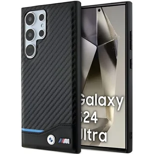 BMW BMHCS24L22NBCK S24 Ultra S928 czarny/black Leather Carbon - Etui i futerały do telefonów - miniaturka - grafika 1